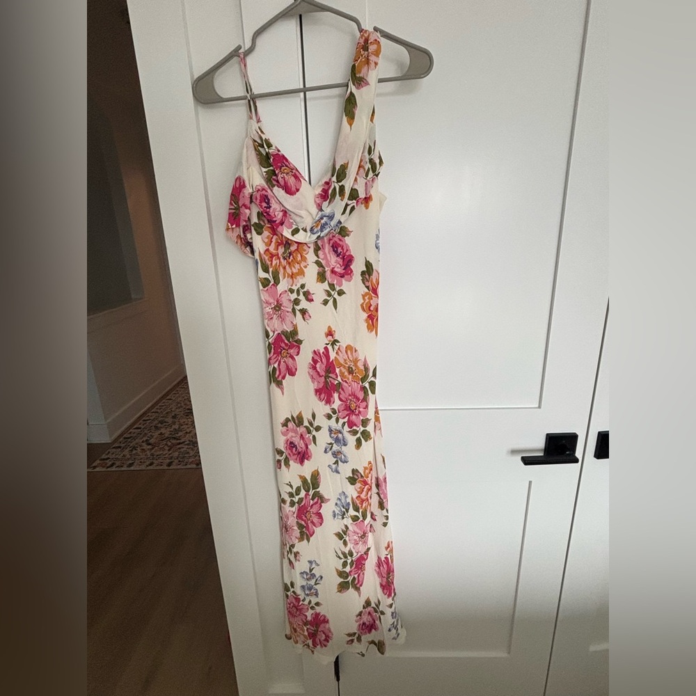 Reformation Cream Floral Maxi Dress